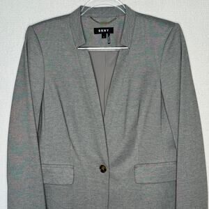 DKNY Gray One Button Stretch Blazer NWT MSRP $139 Size 6